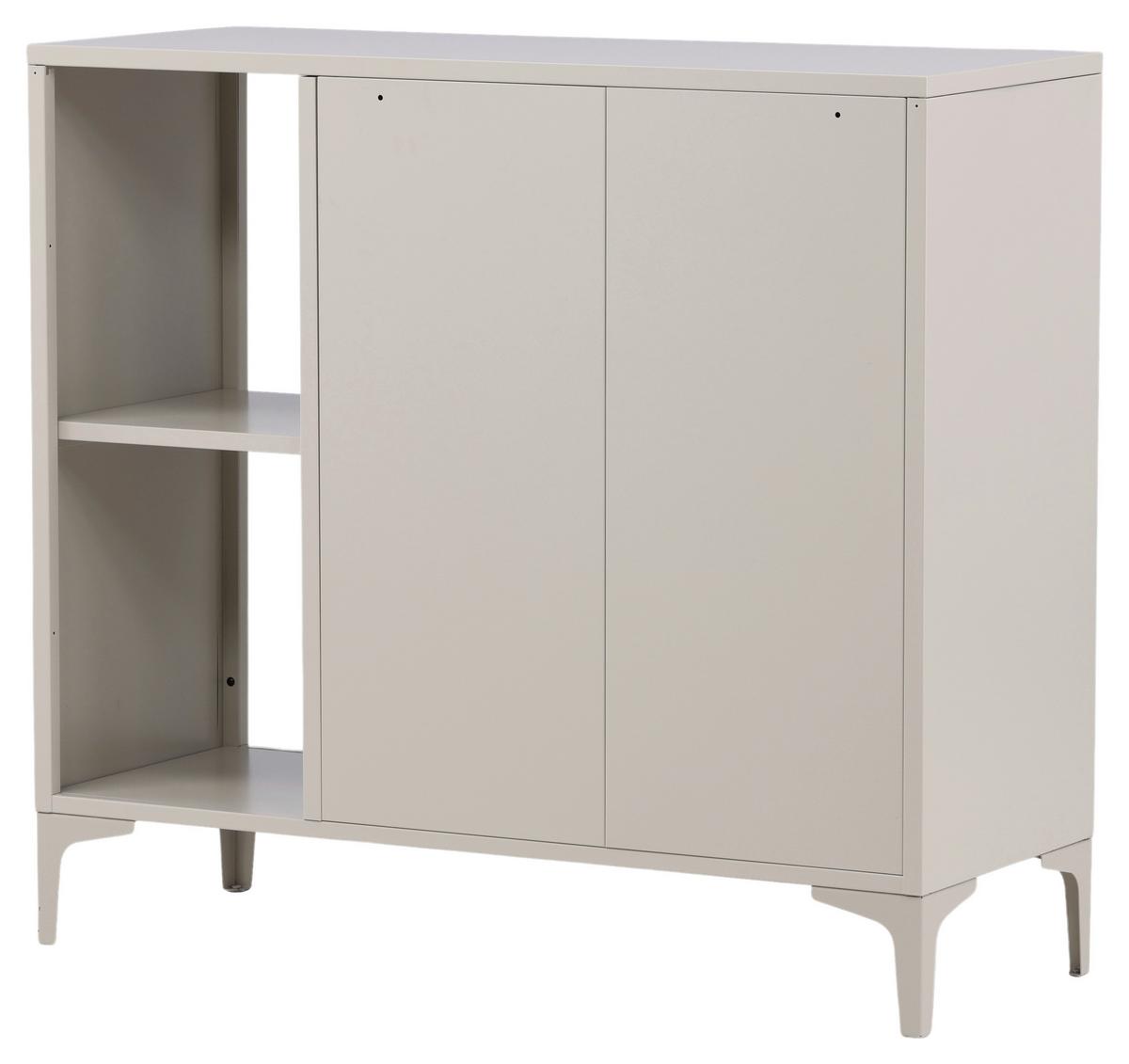 Sideboard Piring - Beige, Design, Metall (110/100/42cm) - Livetastic