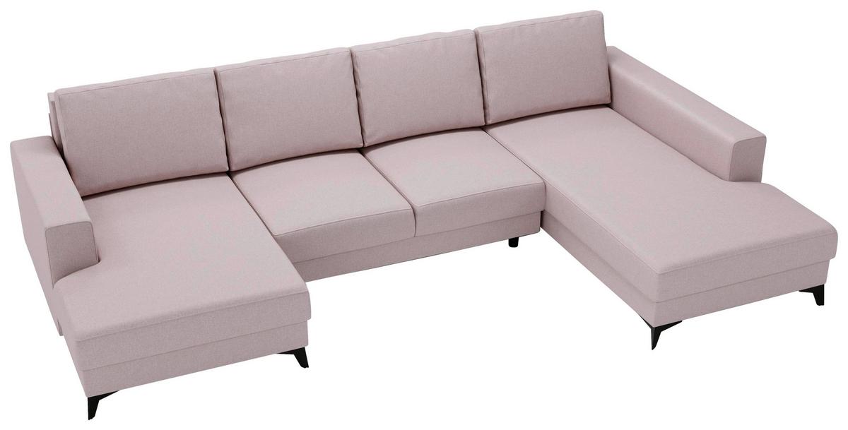Harvey Rosa U: 156x339x190 Cm - Schwarz/Rosa, Design, Textil (156/339/190cm) - Livetastic