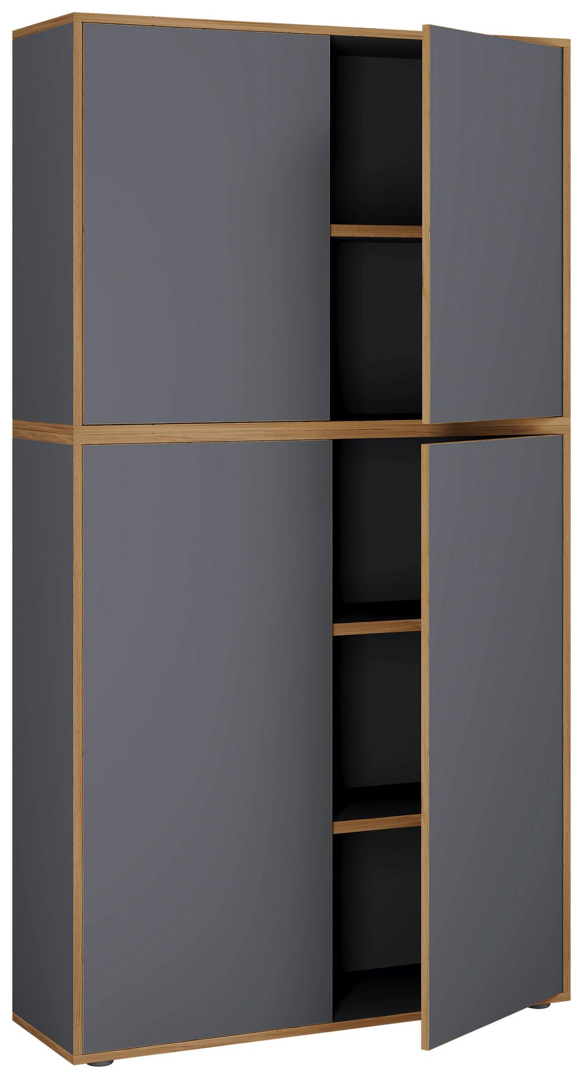 Aktenschrank Salia Anthrazit, Honigeiche B:100 Cm - Honigeiche/Anthrazit, Design, Holzwerkstoff (100/183/33cm) - MID.YOU