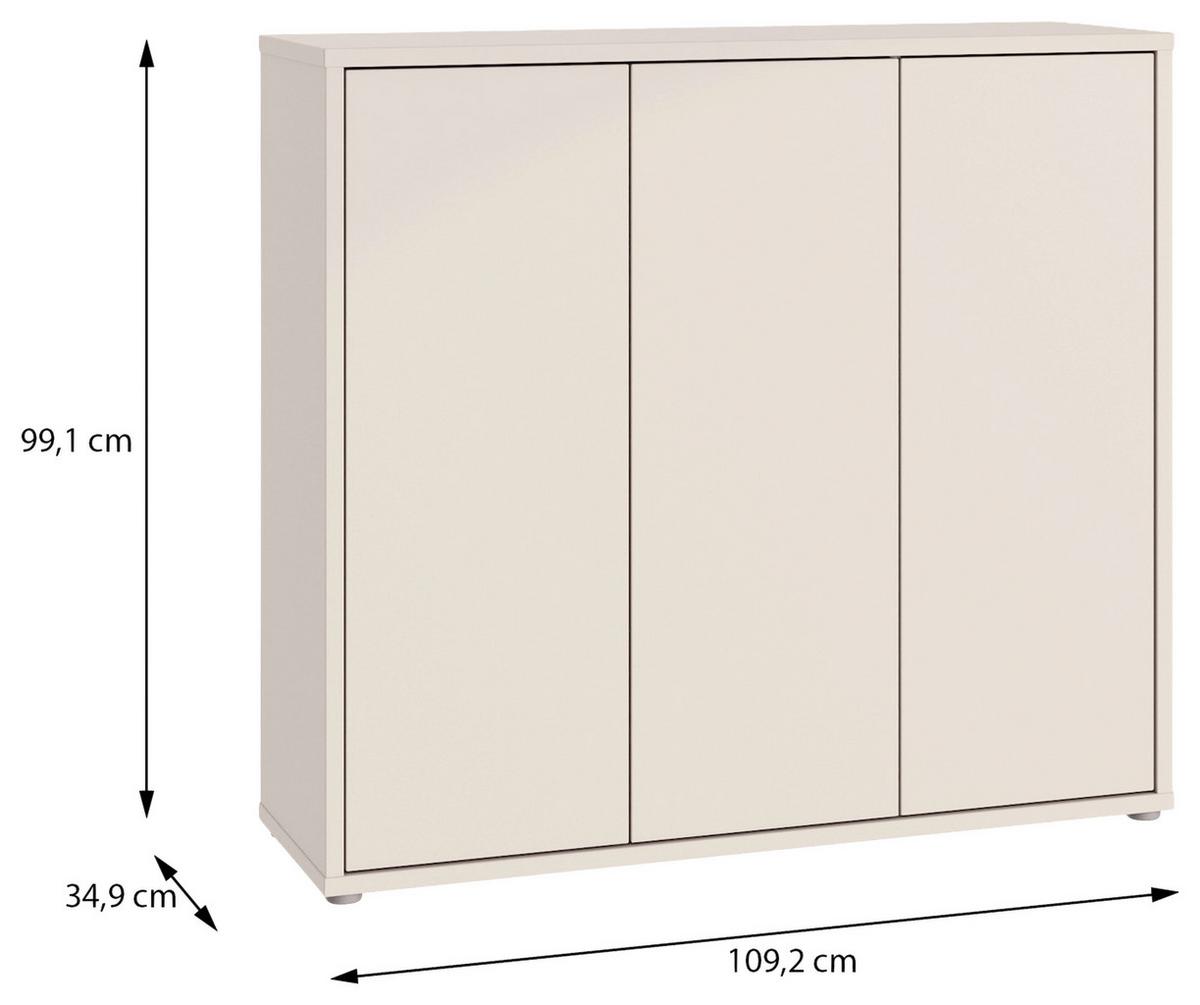 Botník Alice, barva kašmírová, š: 109cm - šedá/pískové barvy, Moderní, kompozitní dřevo/plast (109,2/99,1/34,9cm)