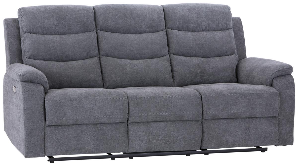TŘÍMÍSTNÁ POHOVKA MANCHESTER-BASED- - šedá/černá, Konvenční, textil/plast (208/102/93cm) - Based
