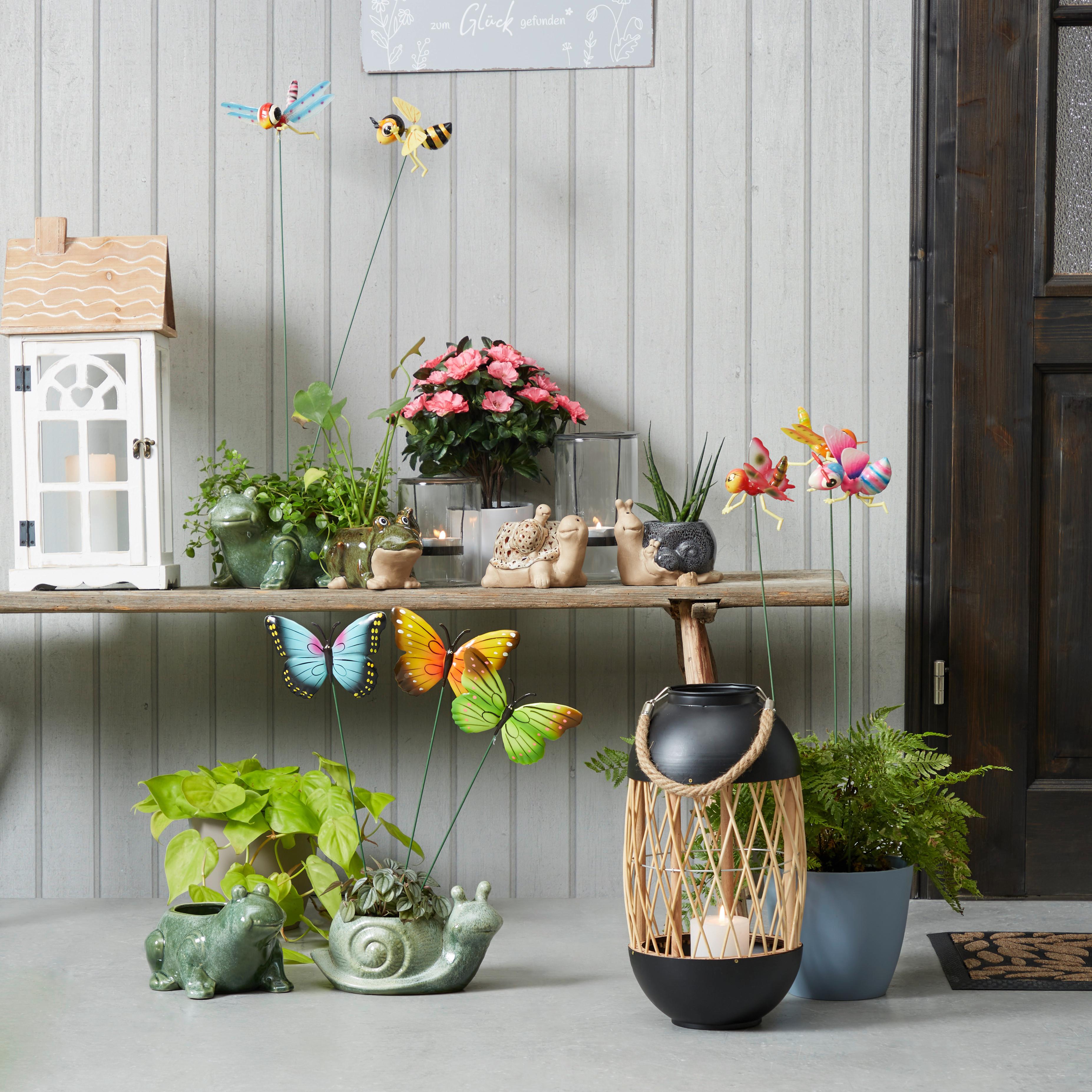 Teelichtglas Amon - Klar/Schwarz, KONVENTIONELL, Glas/Metall (11,5/20cm)