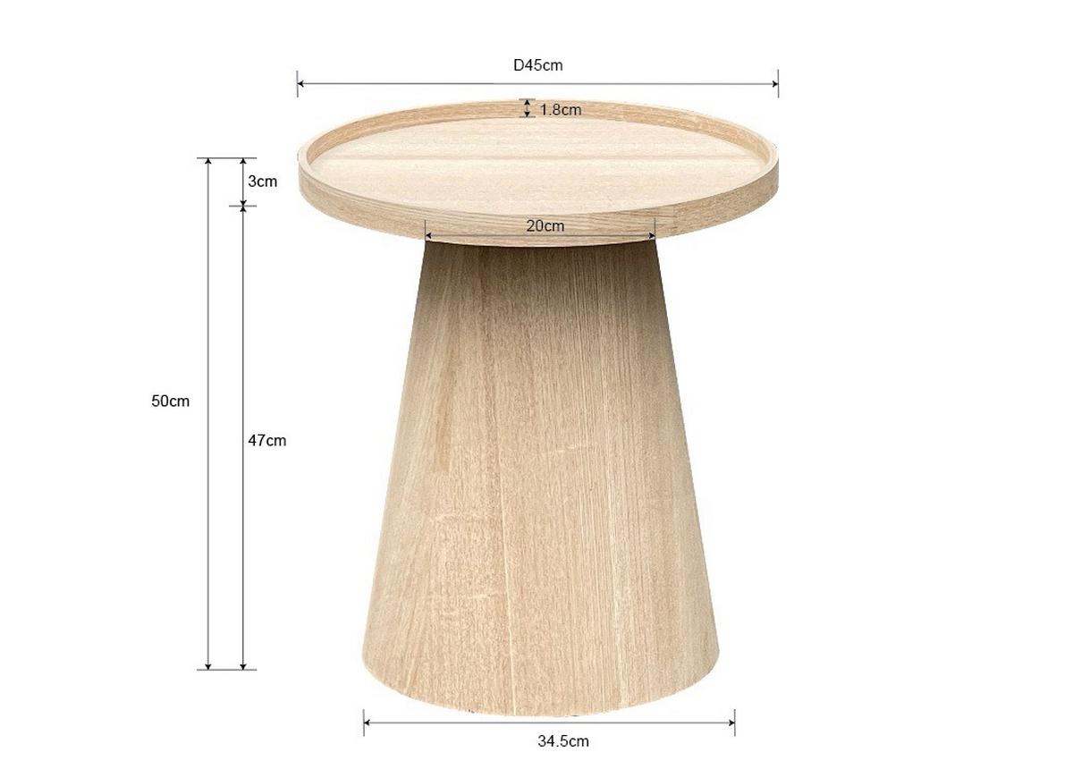 Príručný stolík P: 45 cm - prírodná farba, Modern, drevo/kompozitné drevo (45/50cm) - Premium Living