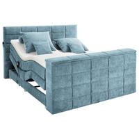 Boxspringbett mit Topper 180x200 cm Denver - Blau, KONVENTIONELL, Textil (180/200cm) - Carryhome