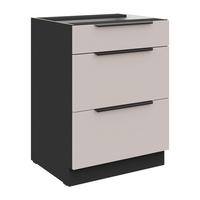 Konyhai Alsószekrény Arona 60/82cm - bézs/fekete, Modern, faalapú anyag/fém (60/82/5cm)