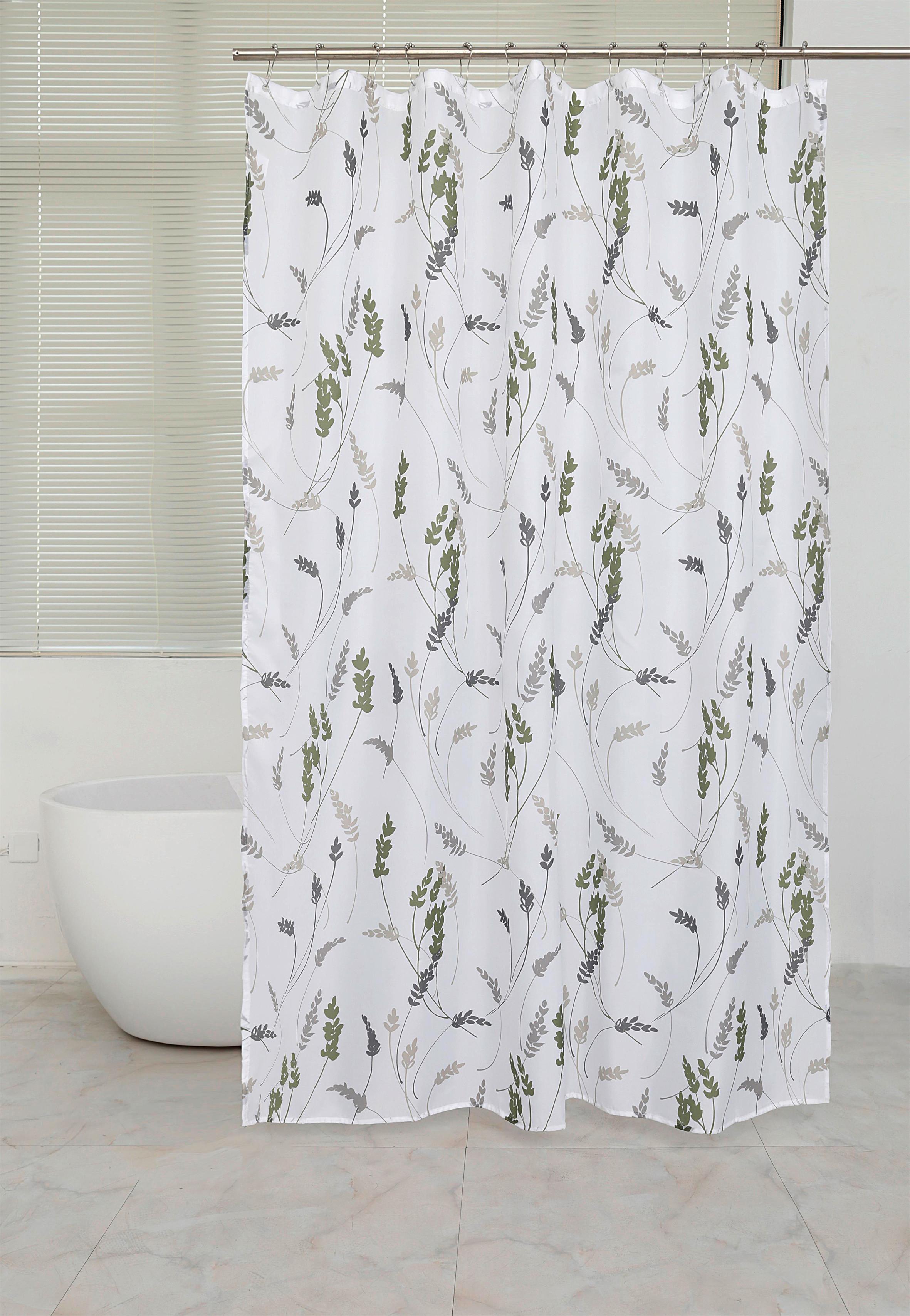 Duschvorhang Svenja 180x200 Cm Grün/grau Halbtransparent - Olivgrün/Grau, MODERN, Textil (180/200cm) - Luca Bessoni