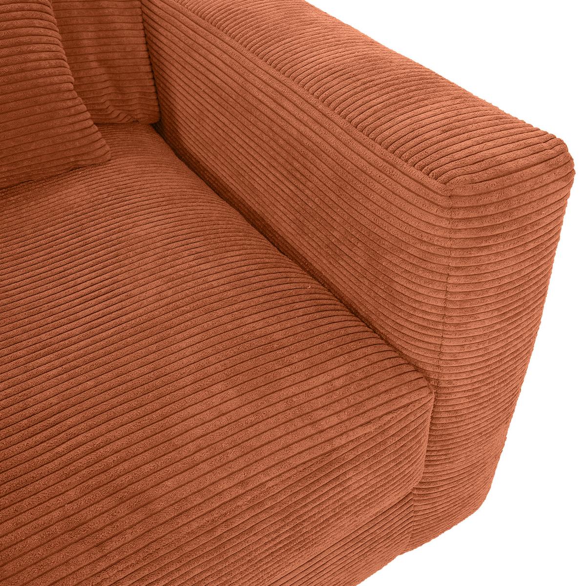 Bigsofa Manolis B: 260 cm Rostfarben Cord - Rostfarben/Schwarz, KONVENTIONELL, Textil (260/66/115cm) - MID.YOU
