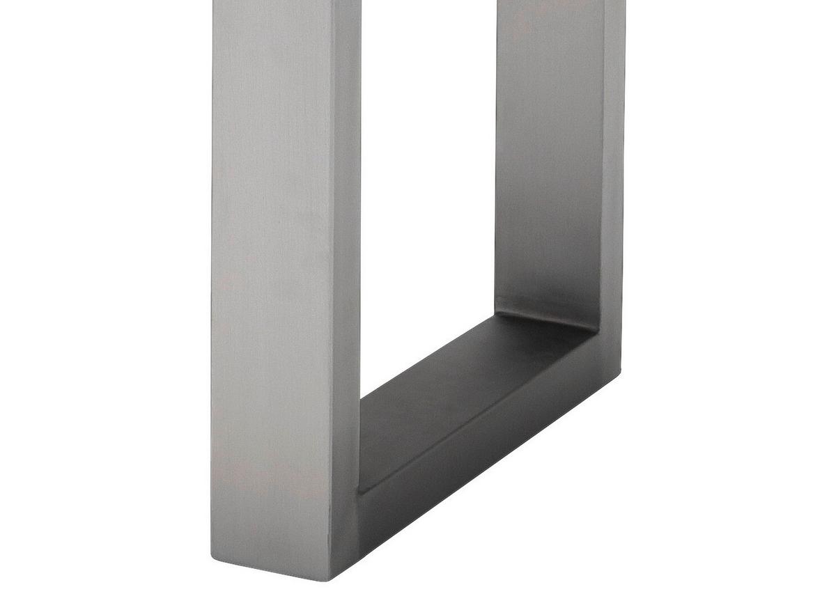 Couchtisch Holz Massiv Cartagena Walnuss/Edelstahlf. - Edelstahlfarben/Walnussfarben, MODERN, Holz/Metall (110/45/70cm)