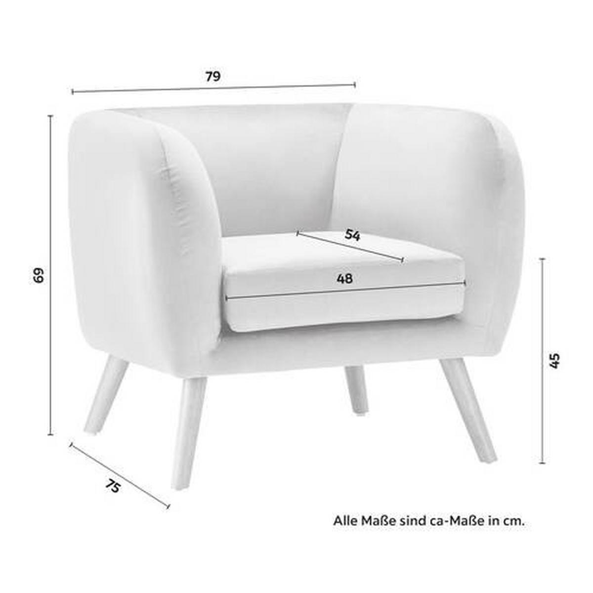 Relaxační křeslo BRUNO, růžový samet - růžová/barvy dubu, Moderní, dřevo/textil (79/69/75cm) - Modern Living