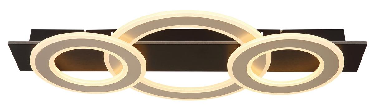 Led-deckenleuchte 48034a-50 Jayden - Champagner/Dunkelbraun, Design, Holzwerkstoff/Kunststoff (73/35/7cm) - Globo