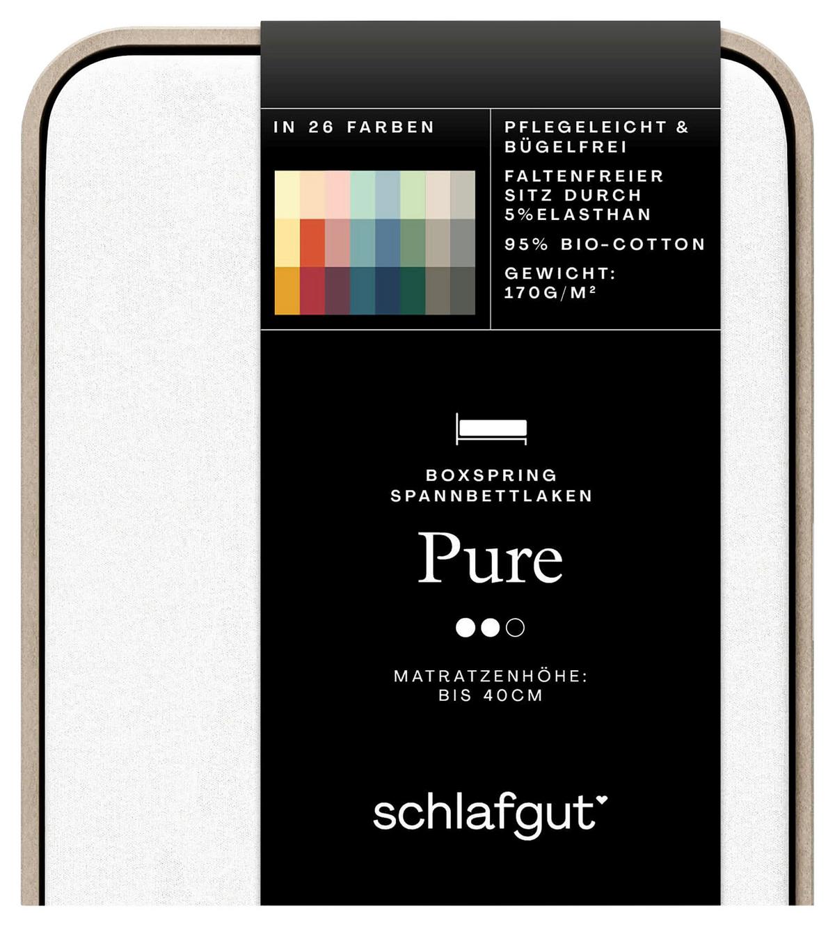 Boxspring-spannleintuch Pure Boxspring - Weiß, Basics, Textil (90-100/190-220cm) - Schlafgut