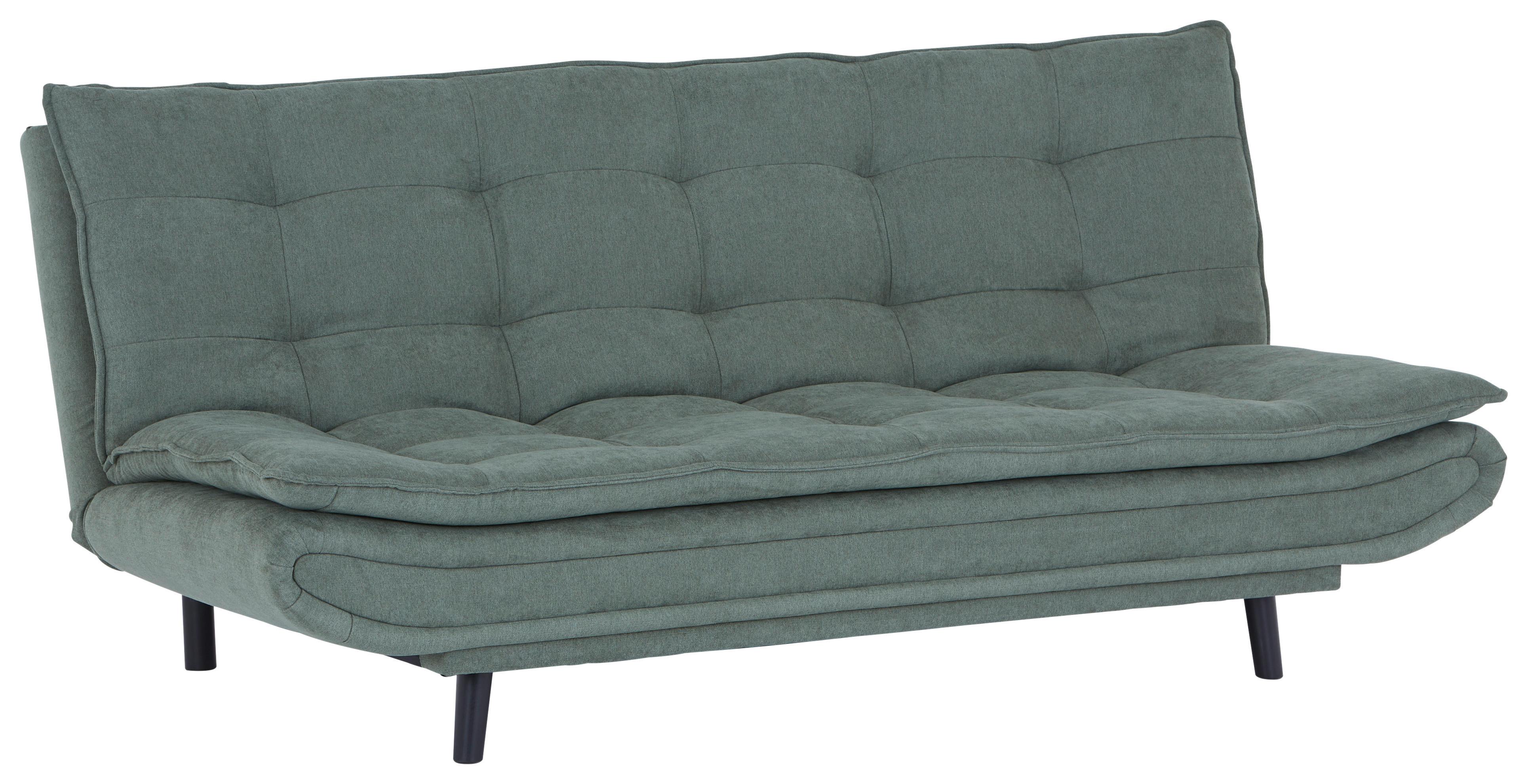 3-Sitzer-Sofa + Schlaffunktion Leon Grün B: 194 cm - Schwarz/Grün, MODERN, Textil (194/100/90cm)