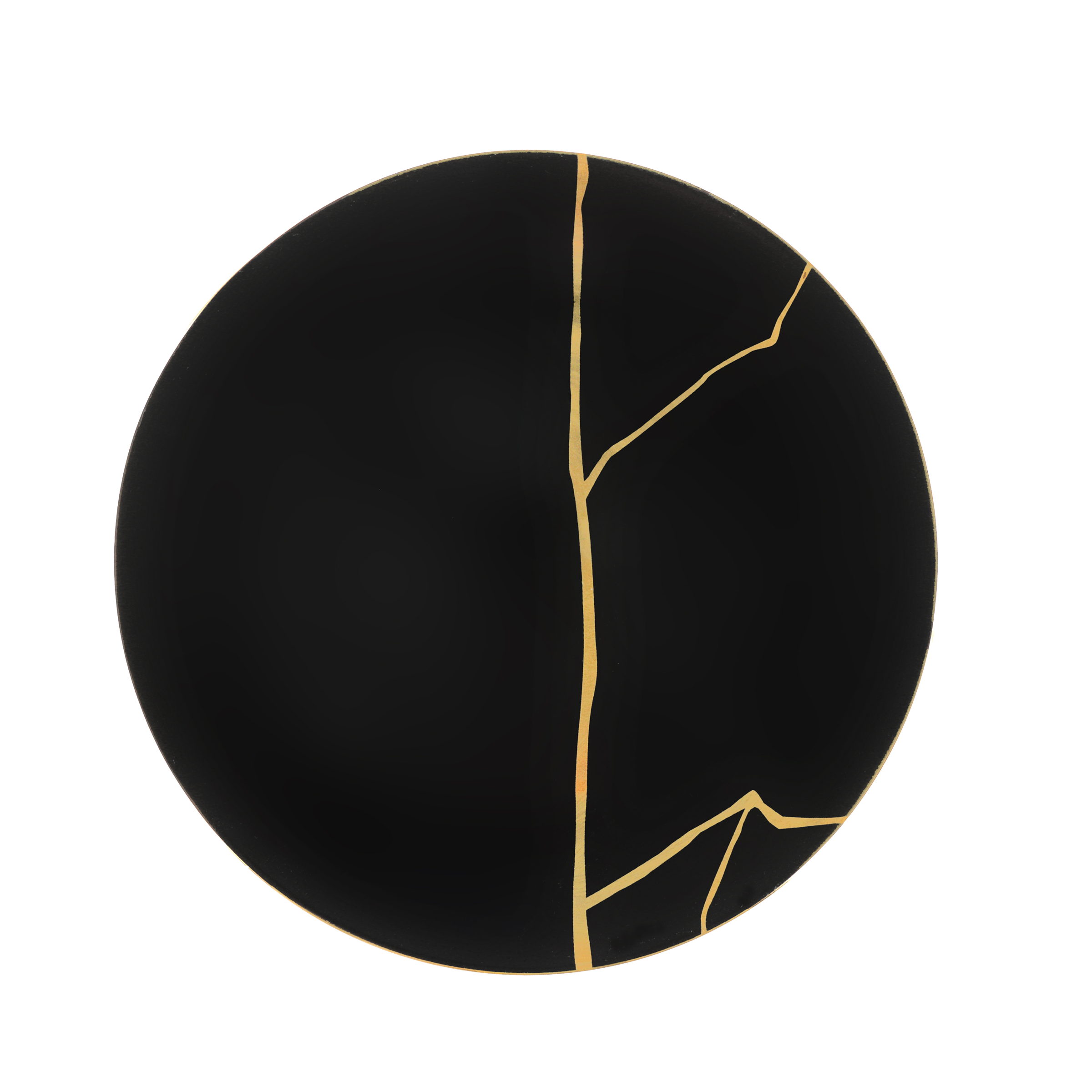 MĚLKÝ TALÍŘ ONIX - černá/barvy zlata, Moderní, keramika (27cm) - Mömax