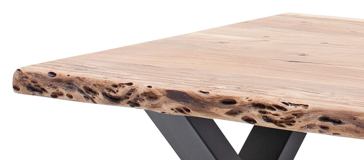 Couchtisch Holz Mit Massiver Tischplatte Cartagena, Akazie - Anthrazit/Akaziefarben, MODERN, Holz/Metall (75/45/75cm)