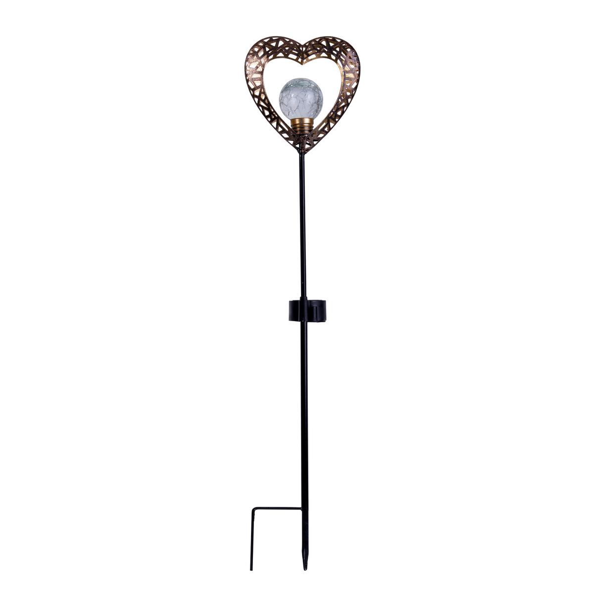 Solarleuchte Mit Erdspieß Schwarz H: 59 Cm - Schwarz, Basics, Glas/Kunststoff (12,5/4,2/59cm) - Näve
