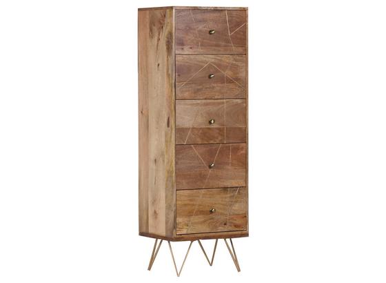 Komoda Highboard Scan - prírodné farby/zlatá, Design, kov/drevo (50/153/43cm) Komoda Highboard Scan - prírodné farby/zlatá, Design, kov/drevo (50/153/43cm)