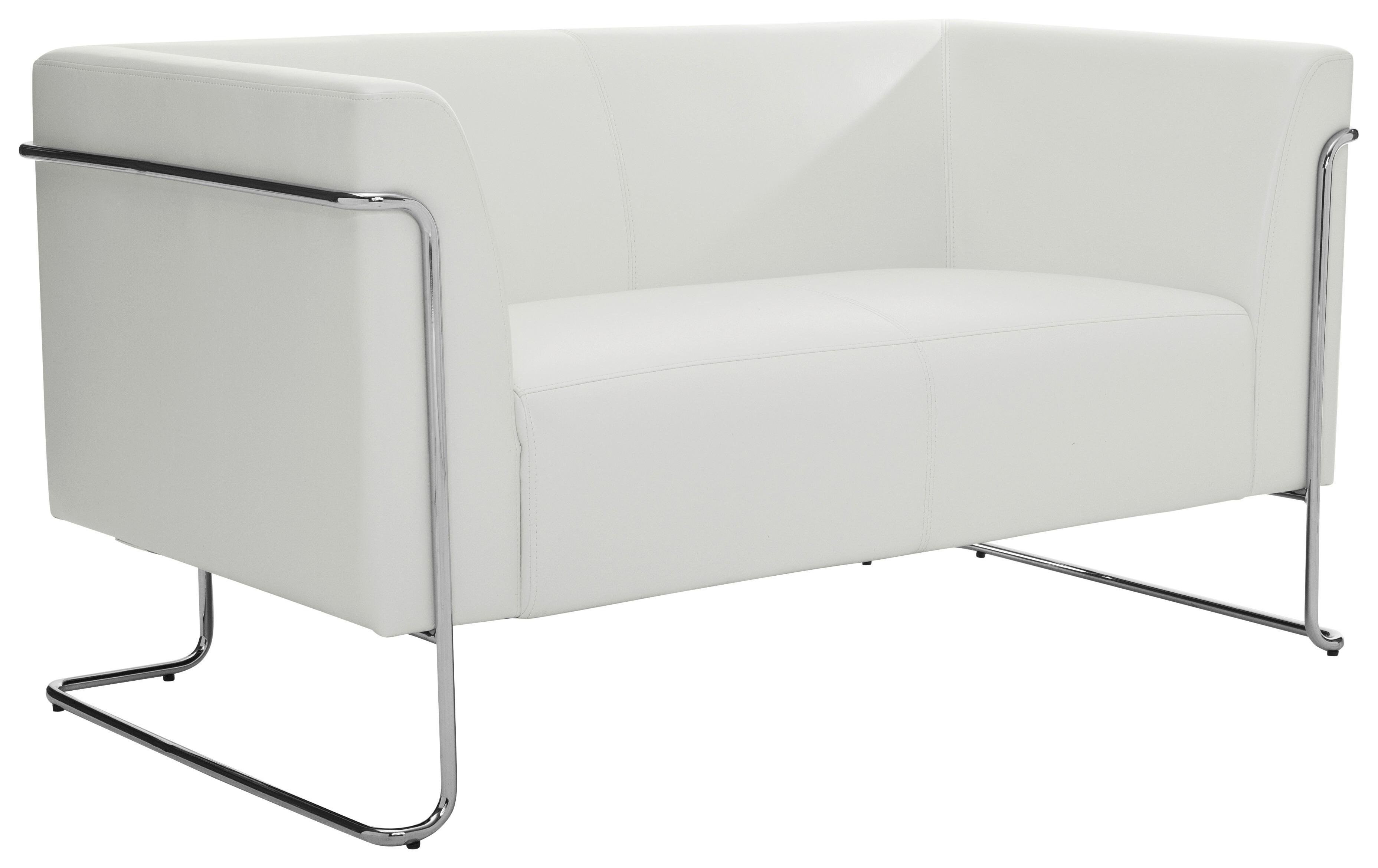 2-sitzer-sofa Curacao Weiß - Silberfarben/Weiß, MODERN, Textil (130/71/74cm) - MID.YOU