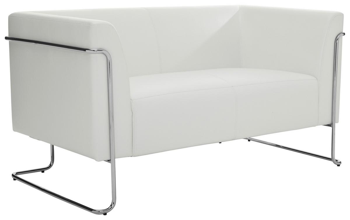 2-sitzer-sofa Curacao Weiß - Silberfarben/Weiß, MODERN, Textil (130/71/74cm) - MID.YOU