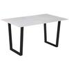 Esstisch Emin Keramik Hellgrau, B: 140 cm - Beige/Schwarz, KONVENTIONELL, Stein/Metall (140/76/90cm) - MID.YOU