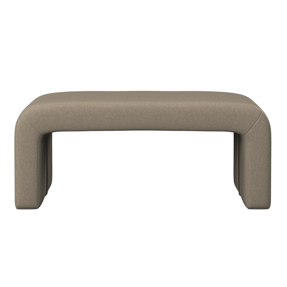 Dlhá taburetka JANINA polstrovaná, hnedá - hnedá, Modern, drevo/textil (110/46/41cm) - Bessagi Home