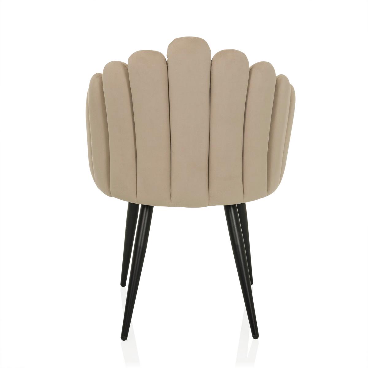 Armlehnstuhl Scallore Beige B: 63 cm - Beige/Schwarz, MODERN, Textil/Metall (63/84/56cm) - MID.YOU