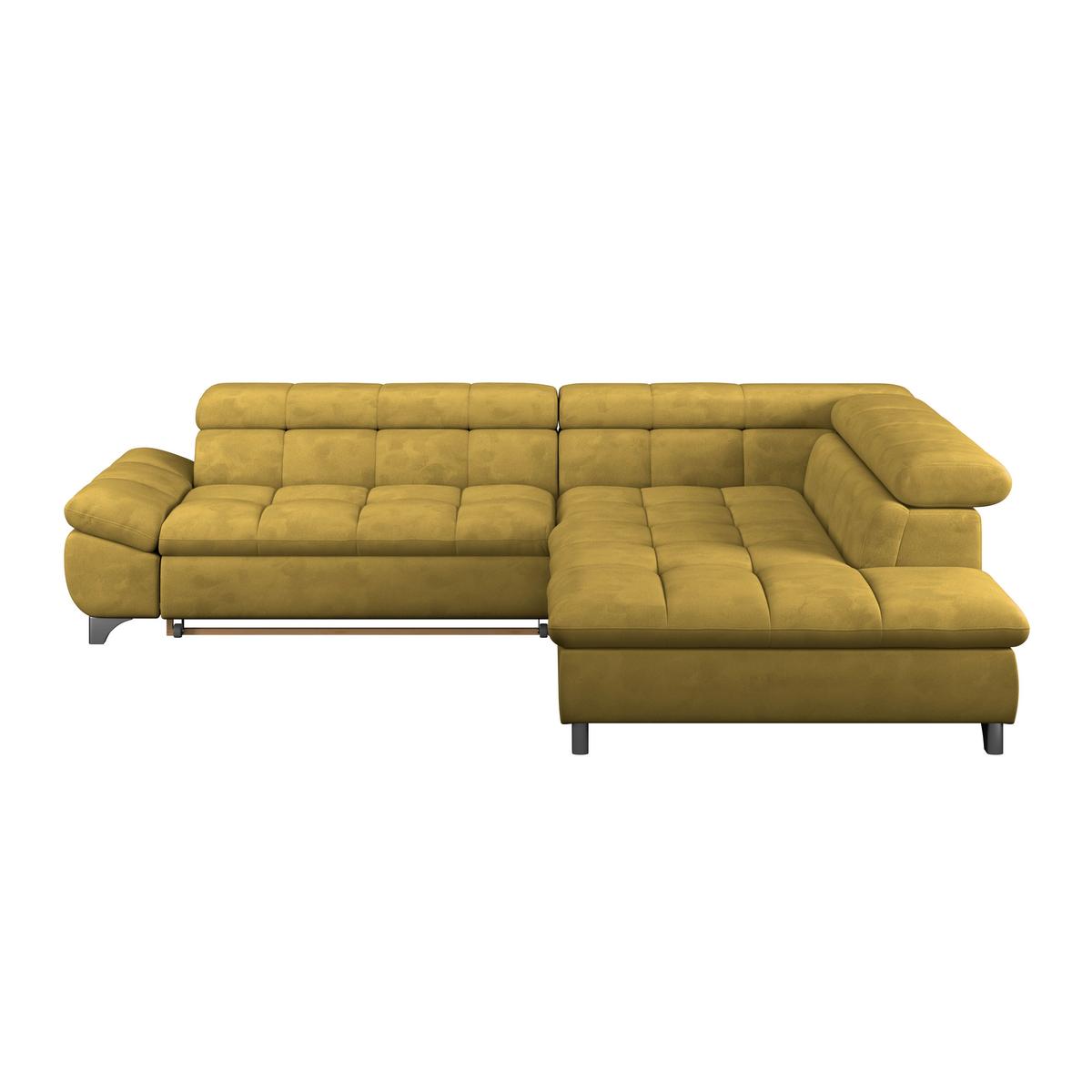 Ecksofa Gemini Senfgelb, B: 312cm - Chromfarben/Senfgelb, KONVENTIONELL, Textil (312/234cm)
