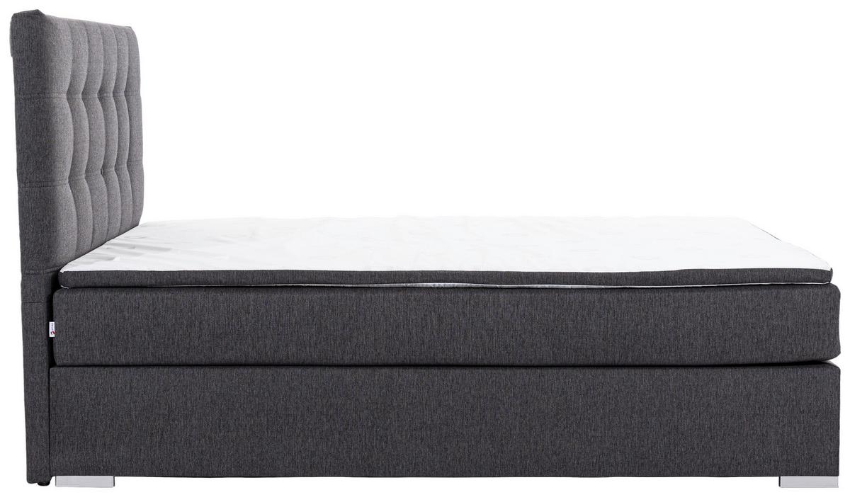 Boxbett Inez Hellgrau Lf: 180x200 cm - Silberfarben/Hellgrau, MODERN, Textil (180/200cm) - MID.YOU