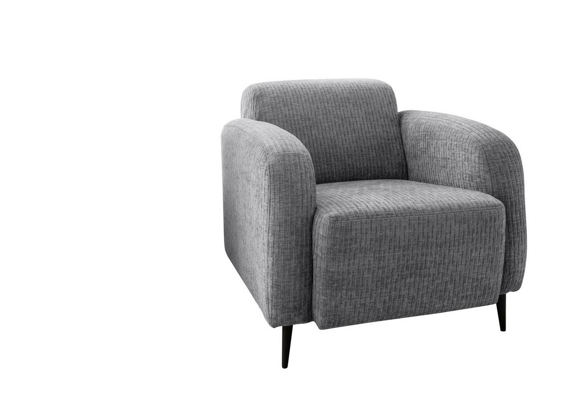 Sessel Marone Grau B: 85cm - Schwarz/Grau, MODERN, Textil (85/76/90cm) - Livetastic