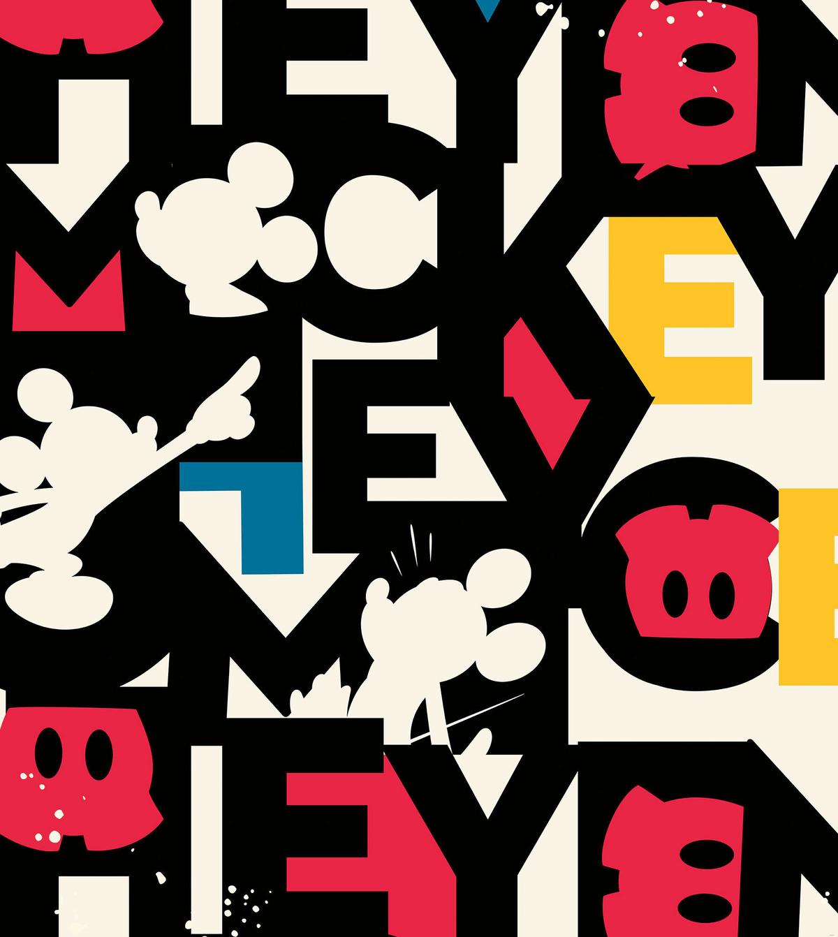 Fototapete Mickey Mixup - Multicolor, Trend, Textil (250/280cm)