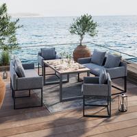 Gartenbank Julia - Grau, MODERN, Textil/Metall (132/59/85cm) - Beldano