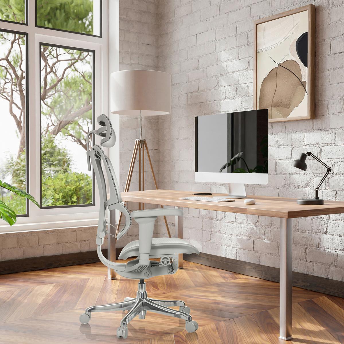 Drehstuhl Ergohuman Slim Ultra Grau B: 71 cm - Silberfarben/Grau, MODERN, Kunststoff/Textil (71/116 - 135/75cm) - MID.YOU