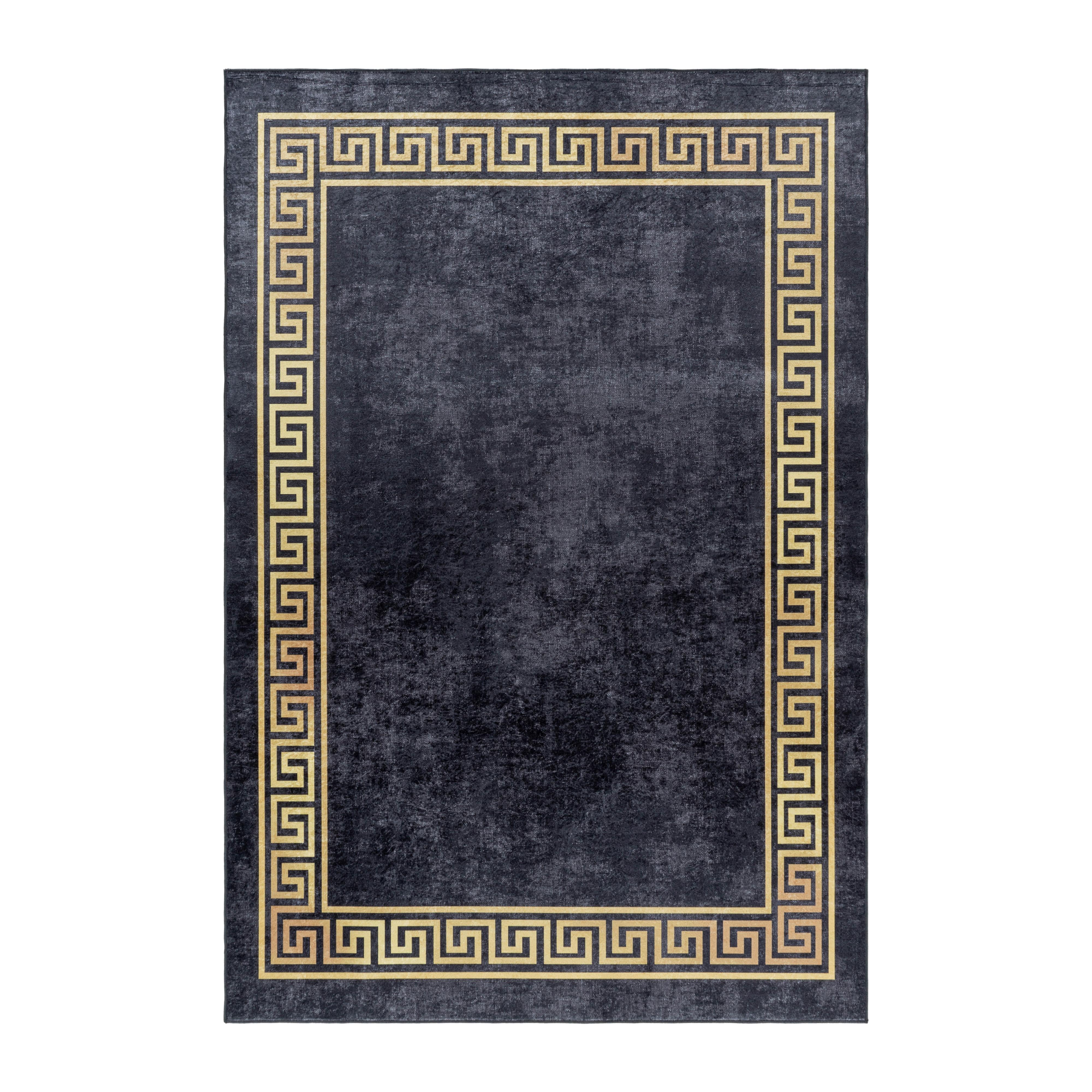 Flachwebteppich Fiesta - Goldfarben/Schwarz, Design, Textil (140/200cm) - Novel