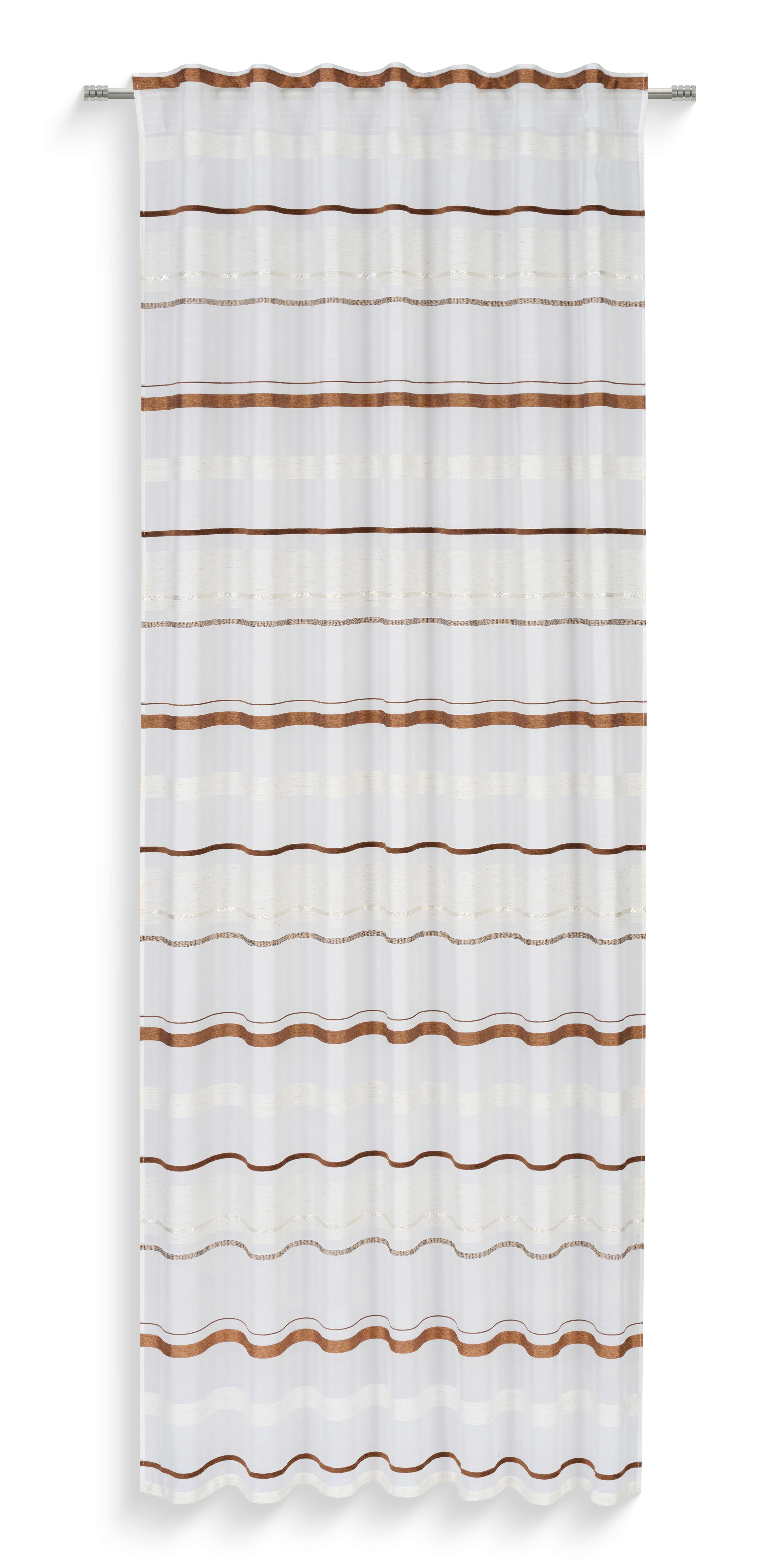 Fertigvorhang Eleonora - Braun/Weiß, MODERN, Textil (140/245cm) - Luca Bessoni