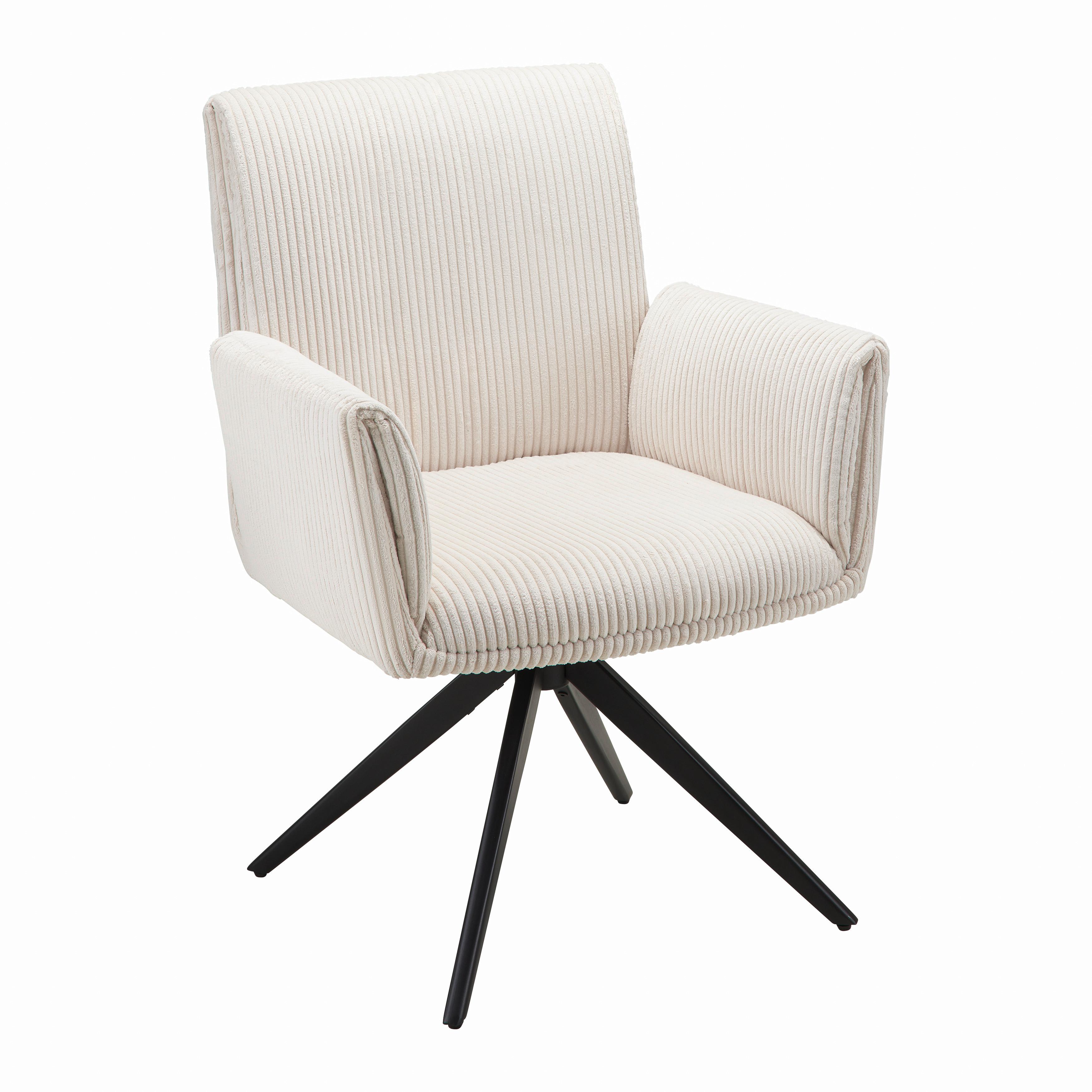 STOLIČKA S PODRÚČKAMI ROSALIA - čierna/béžová, Modern, kov/drevo (65/87,5/61,5cm) - Bessagi Home