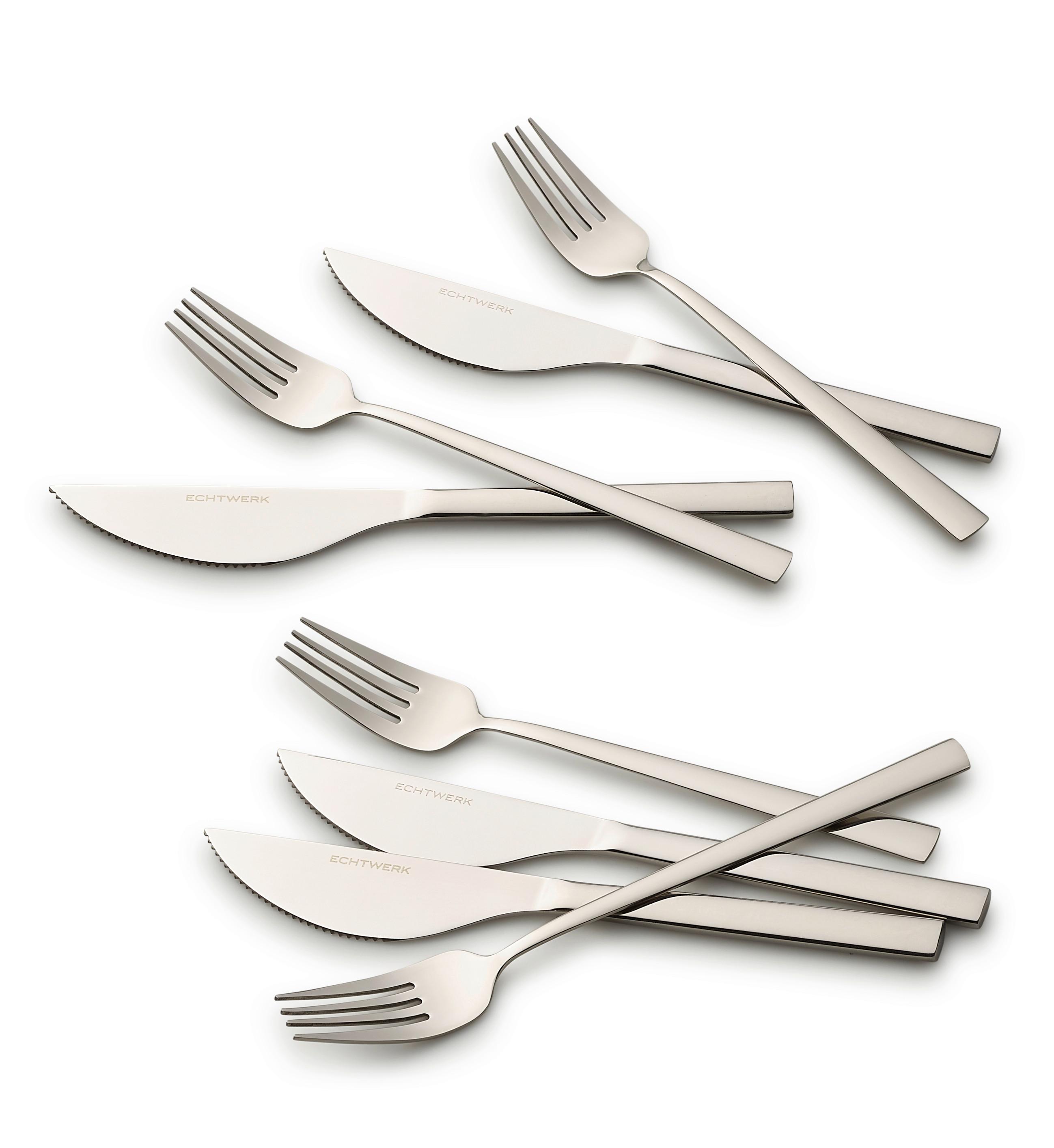 Pizzabesteckset 8-Teilig für 4 Personen - Silberfarben, Basics, Metall (23cm) - Echtwerk