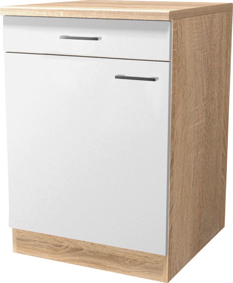 Kuchyňská Spodní Skříňka Samoa Us 60 - bílá/barvy dubu, Konvenční, kompozitní dřevo/plast (60/85/57cm)