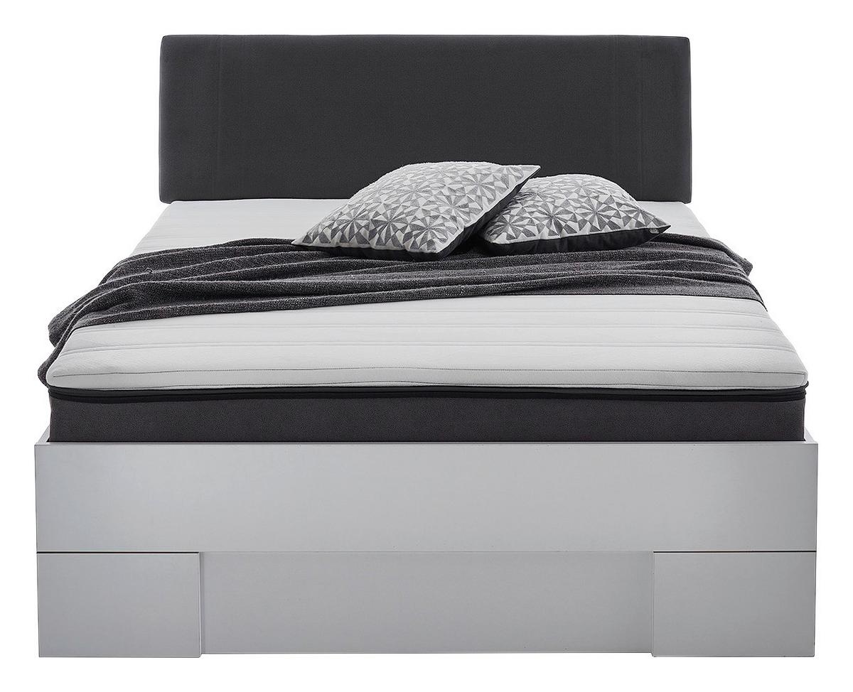 Futonbett Sandro Weiss 140x200cm - Weiß/Grau, Basics, Holzwerkstoff/Textil (204/144/98cm) - MID.YOU