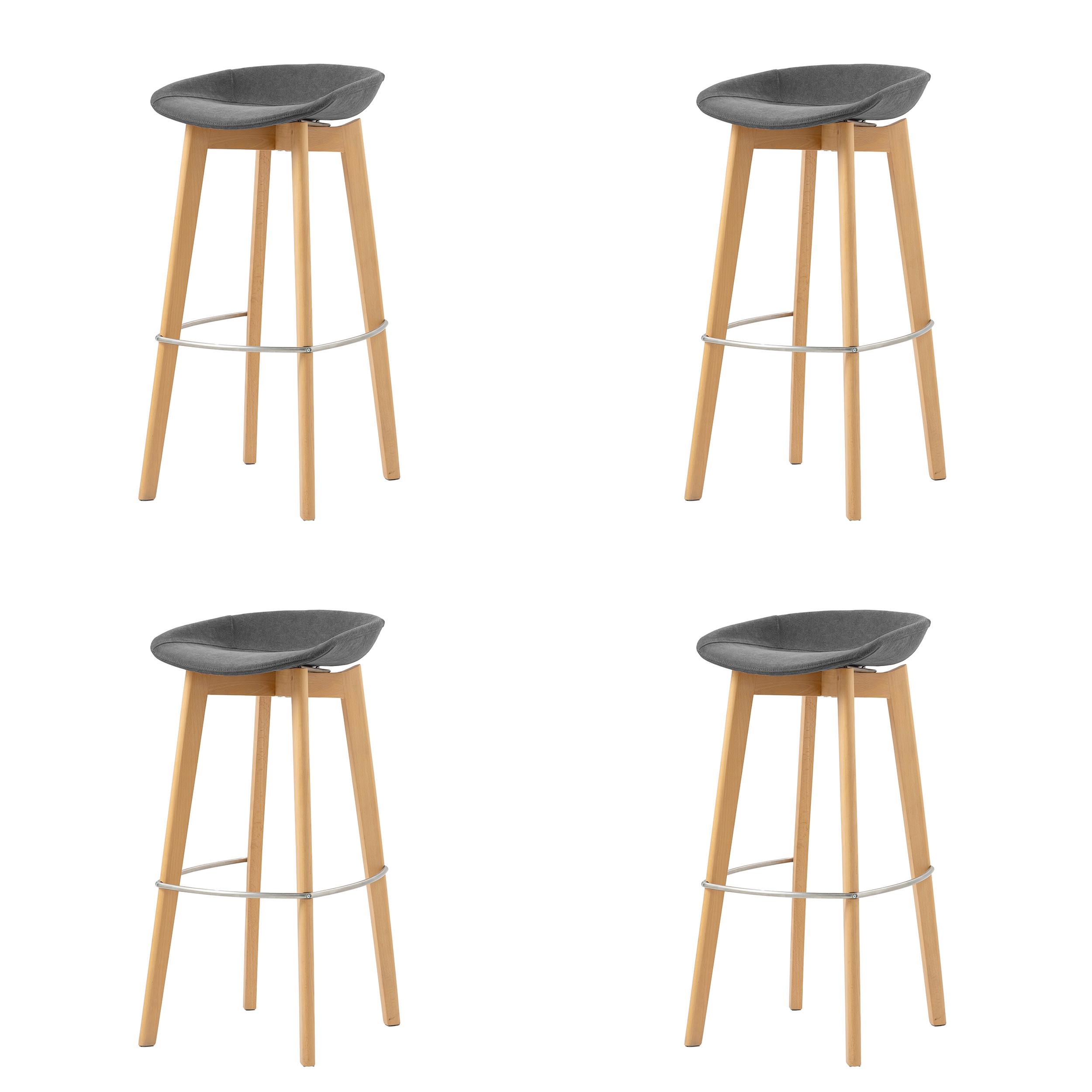 Barhocker-Set Keeve - Dunkelgrau, MODERN, Holz/Metall (44,5/90/46cm) - MID.YOU