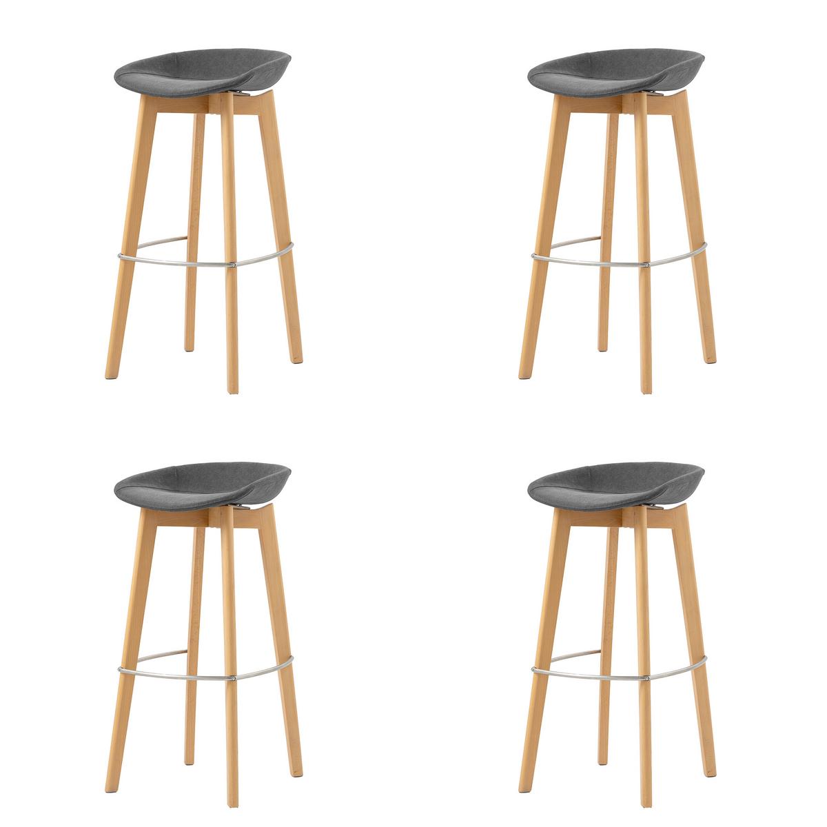 Barhocker-Set Keeve - Dunkelgrau, MODERN, Holz/Metall (44,5/90/46cm) - MID.YOU