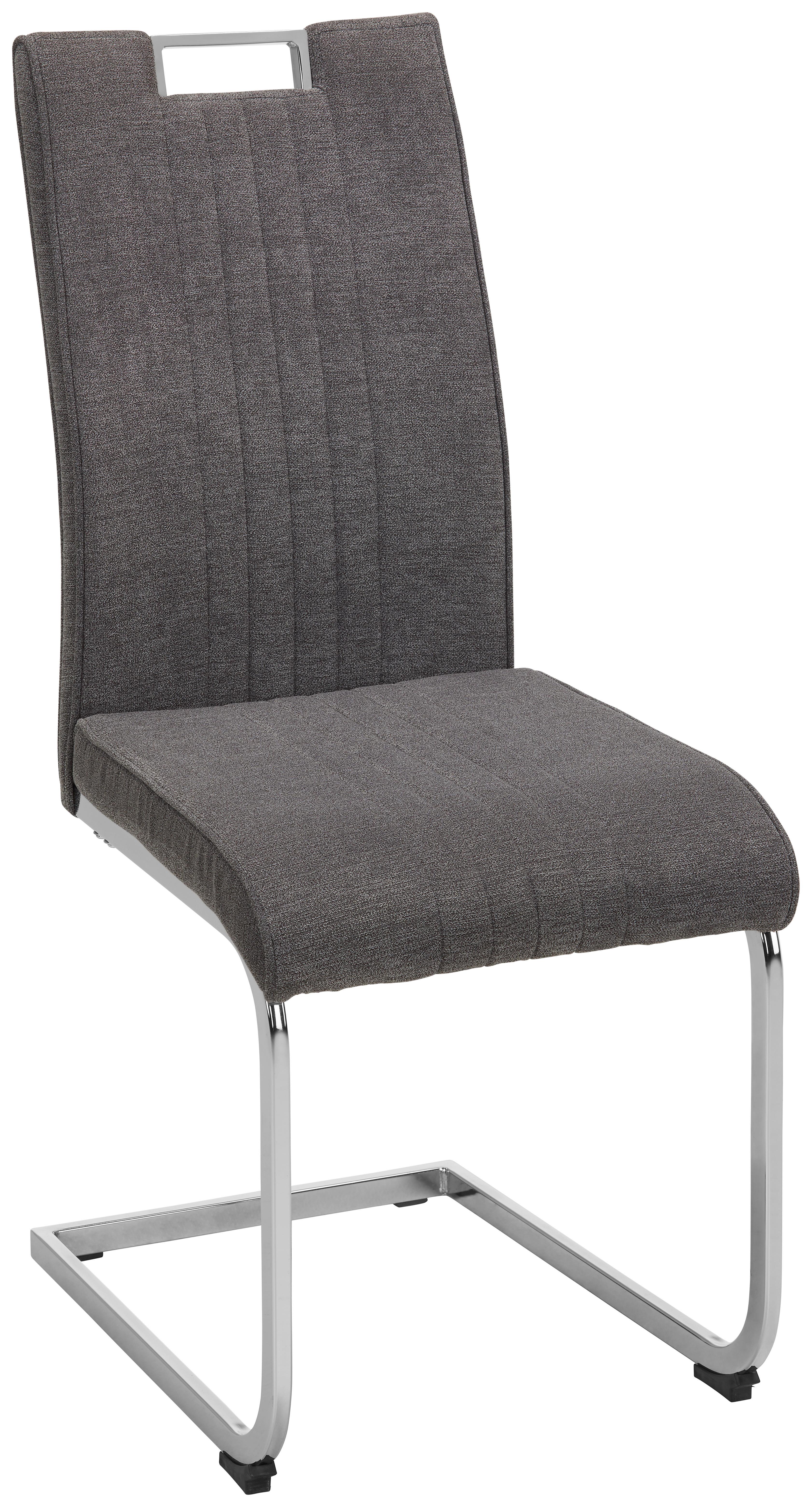 Stolička KATJA sivá - sivá/chrómová, Modern, kov/textil (42/98/56cm) - Mömax