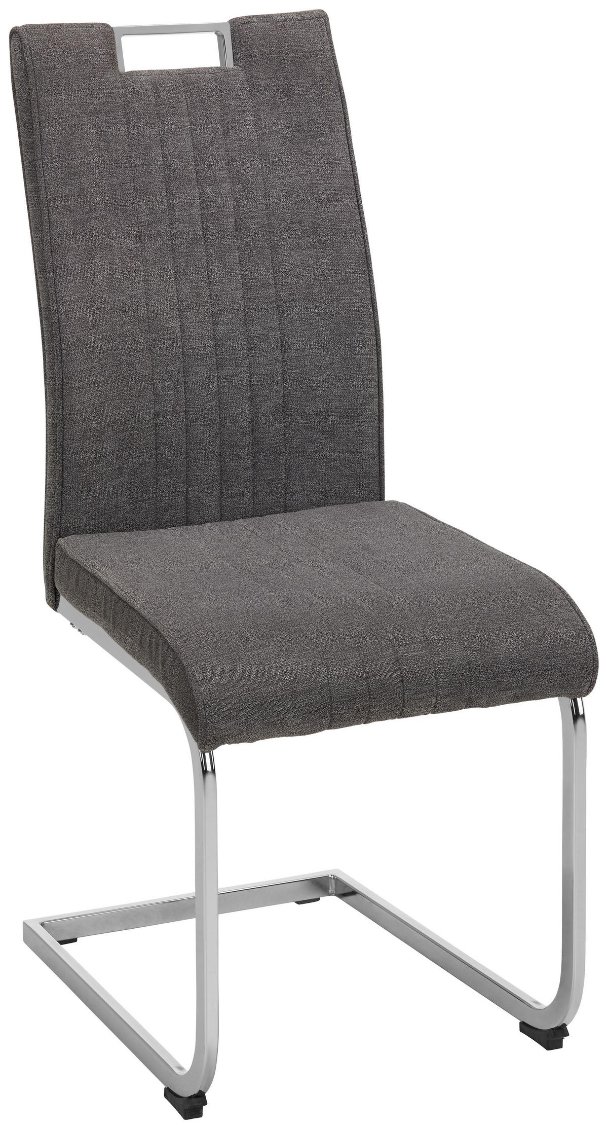 Židle KATJA šedá - šedá/barvy chromu, Moderní, kov/textil (42/98/56cm) - Mömax