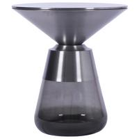 ODKLÁDACÍ STOLEK BAILY -TREND- - šedá/černý chrom, Romantický / Rustikální, kov/sklo (48/54,5/48cm) - Premium Living