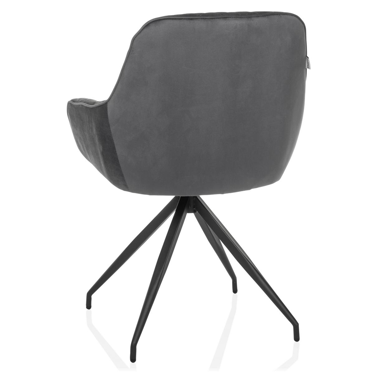 Armlehnstuhl Elverum Grau B: 58 Cm - Schwarz/Grau, MODERN, Textil/Metall (58/87/57cm) - MID.YOU