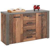 KOMODA CLIF - tmavě hnědá/černá, Konvenční, kov/kompozitní dřevo (136/83/41cm) - Mömax