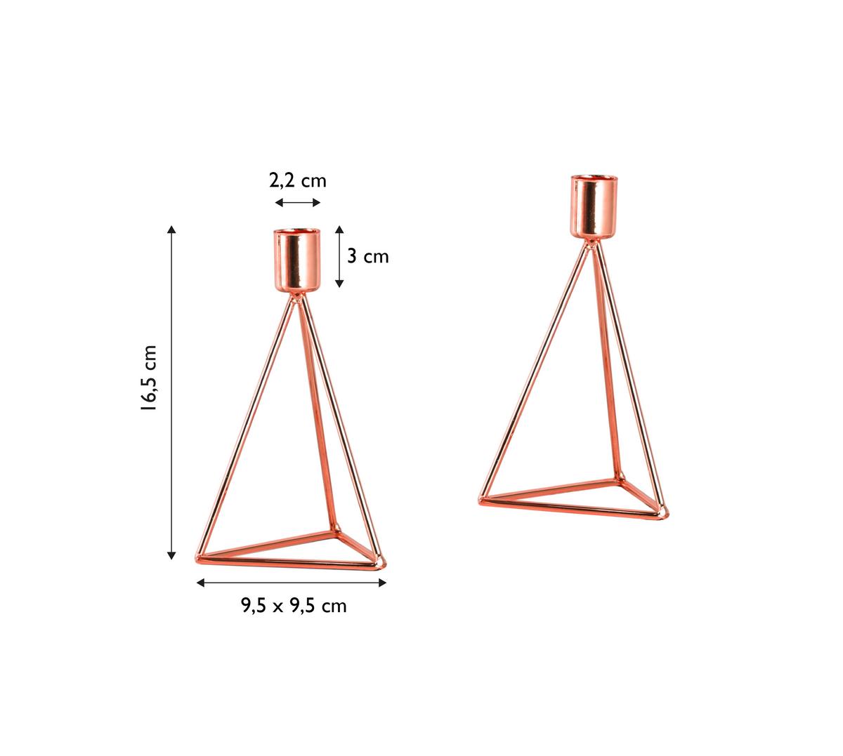 Kerzenständer-set Eisen Für Stabkerzen 2-Teilig - Kupferfarben, Basics, Metall (9,5/16,5cm) - Echtwerk