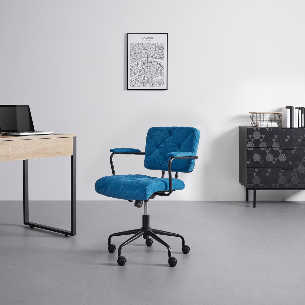 Otočná židle DEA modrá - modrá/černá, Moderní, kov/dřevo (61/84-90/63cm) - P & B