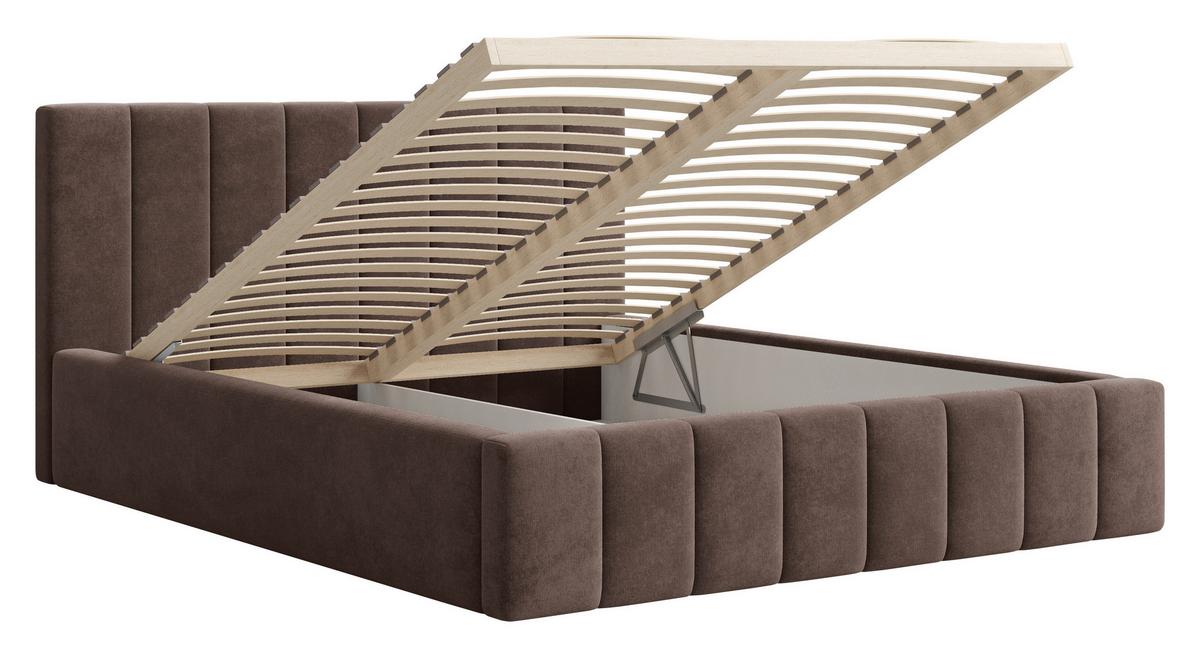 Polsterbett Sky mit Bettkasten 160x200 - Schwarz/Braun, MODERN, Holz (160/200cm) - Livetastic