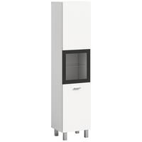 Midischrank Boston Weiß B: 30 cm - Silberfarben/Weiß, MODERN, Glas/Holzwerkstoff (30/125/29cm) - MID.YOU
