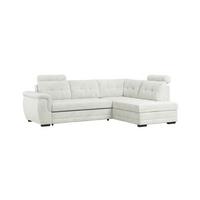 Ecksofa mit Schlaffunktion Falco new Creme 251x183 cm - Creme/Schwarz, KONVENTIONELL, Textil (251/183cm) - Ondega