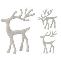 Dekoračný jeleň SNOW DEER, V:15,5 CM - biela, Basics, kov (15/3,5/15,5cm)